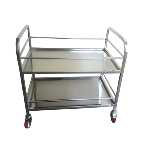 Silver Stainless Steel Instrument Trolley