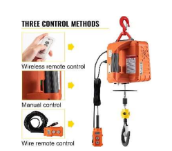 1P x 2HP x 500W Portable Wire Hoist (3M) - 1, 2T